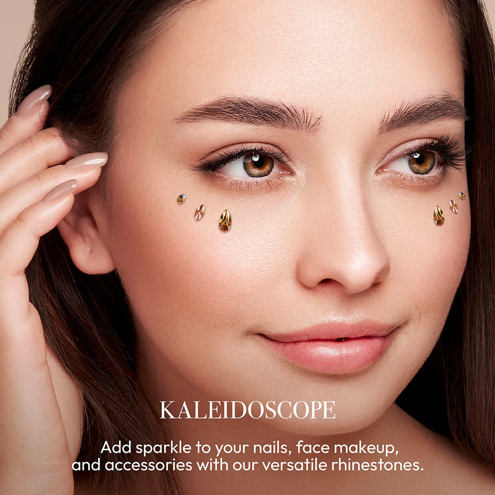 Gold Finger multi shape AB rhinestones. kaleidoscope. NAR07