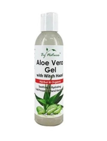By natures aloe Vera gel with witch hazel. 6oz