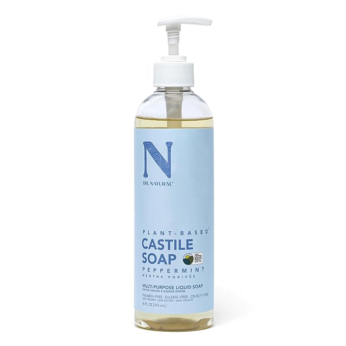 Dr Natural castile liquid soap Peppermint . 16 oz