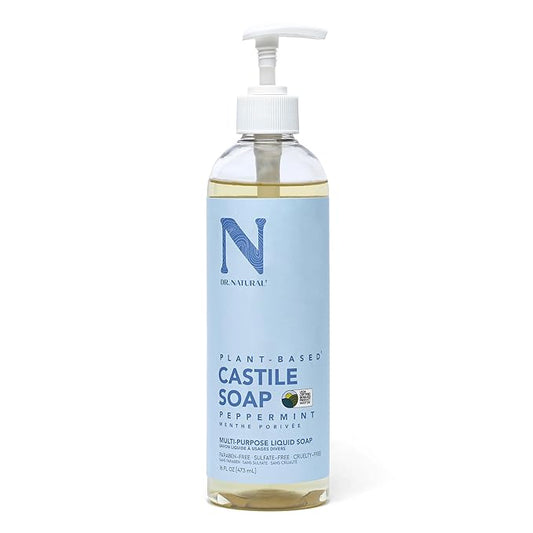 Dr Natural castile liquid soap Peppermint . 16 oz