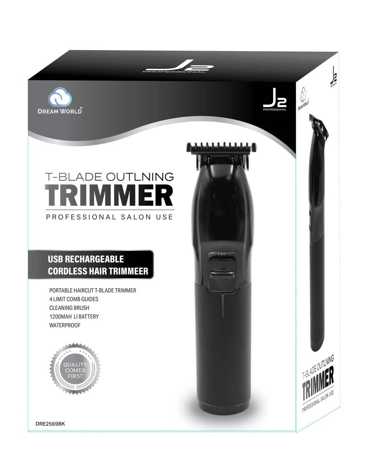 J2 trimmer T-blade outlining. Black. Dre2569bk