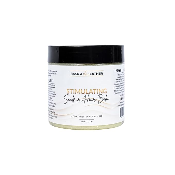 Bask & Lather stimulating scalp & hair balm. 6oz