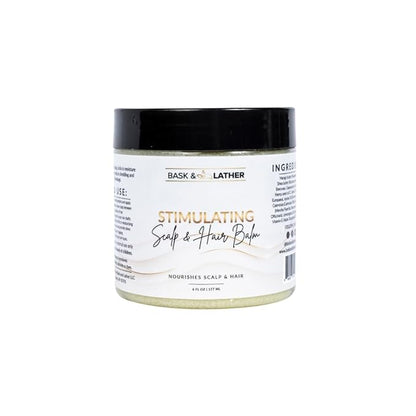 Bask & Lather stimulating scalp & hair balm. 6oz