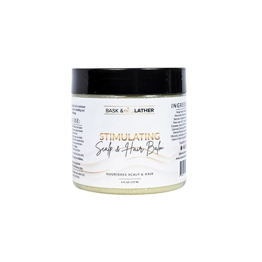 Bask & Lather stimulating scalp & hair balm. 6oz