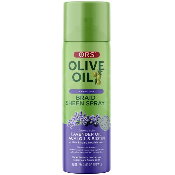 ORS OLIVE OIL SHEEN SPRAY 10 OZ -BRAID LAVENDER,ACAI OIL