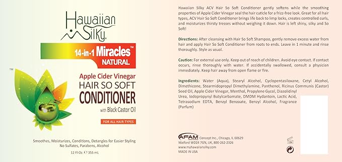 HAWAIIAN SILKY MIRACLE 14 IN 1 SOFT CONDITIONER 12 OZ