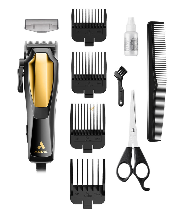 Andis ultra clip precision clipper. 10pc. Black and gold