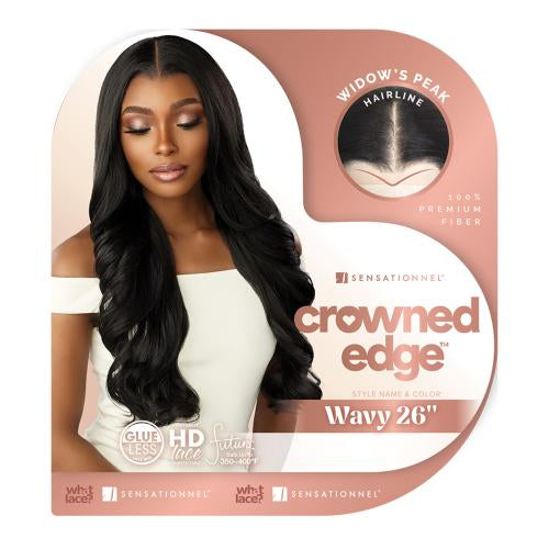 Sensationnel crowned edge lace wig. Wavy 26”