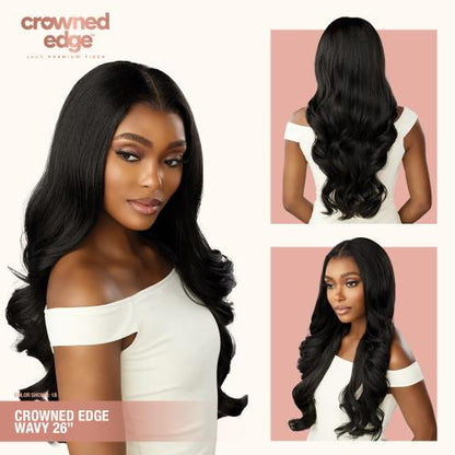 Sensationnel crowned edge lace wig. Wavy 26”
