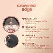 Sensationnel crowned edge lace wig. Wavy 26”