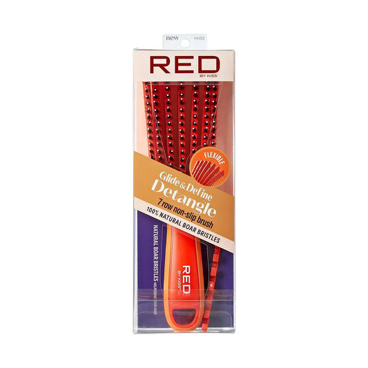 Red by Kiss glide & define detangle boar bristle brush. HH55