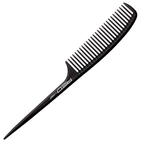 Red by Kiss carbon wide teeth rat tail comb black. HM16