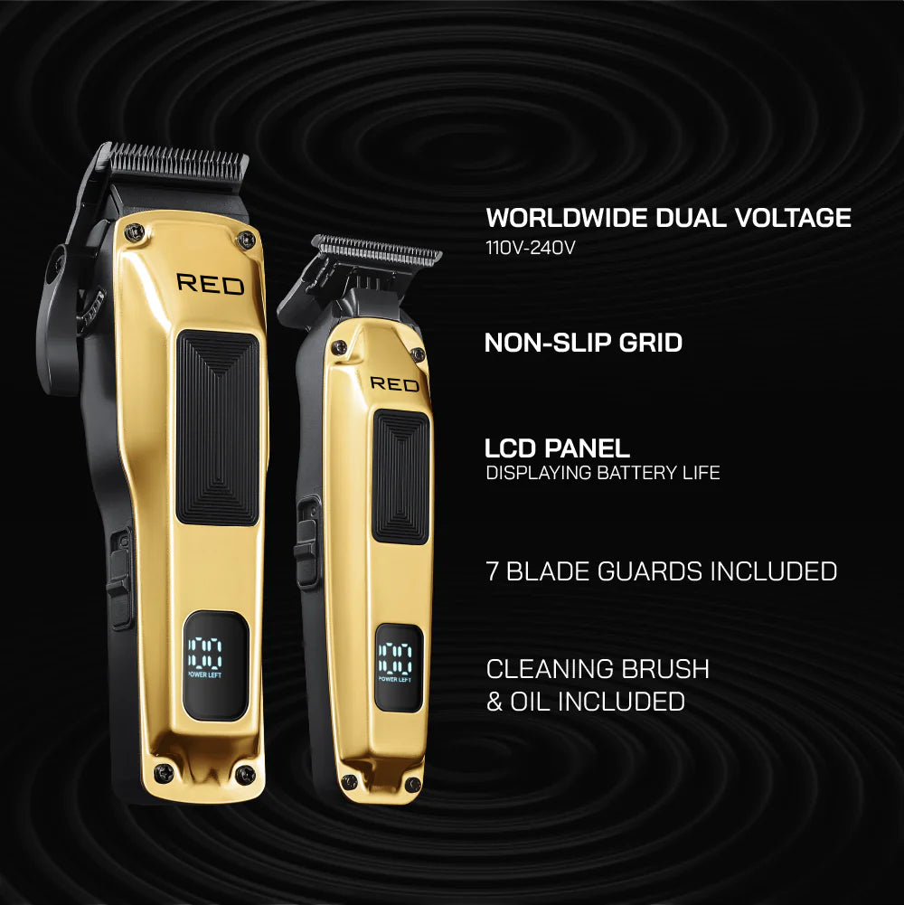 Red by Kiss cordless clipper and trimmer combo. Gold. CCT01
