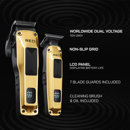 Red by Kiss cordless clipper and trimmer combo. Gold. CCT01