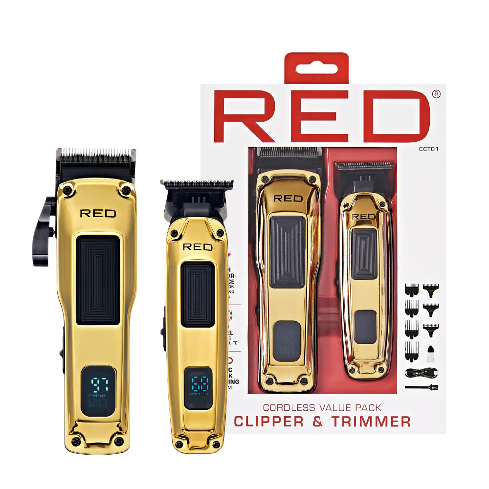 Red by Kiss cordless clipper and trimmer combo. Gold. CCT01