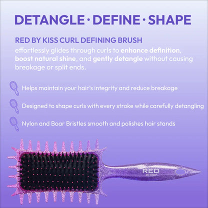 Red by Kiss curl defining brush nylon & boar bristle. HH253