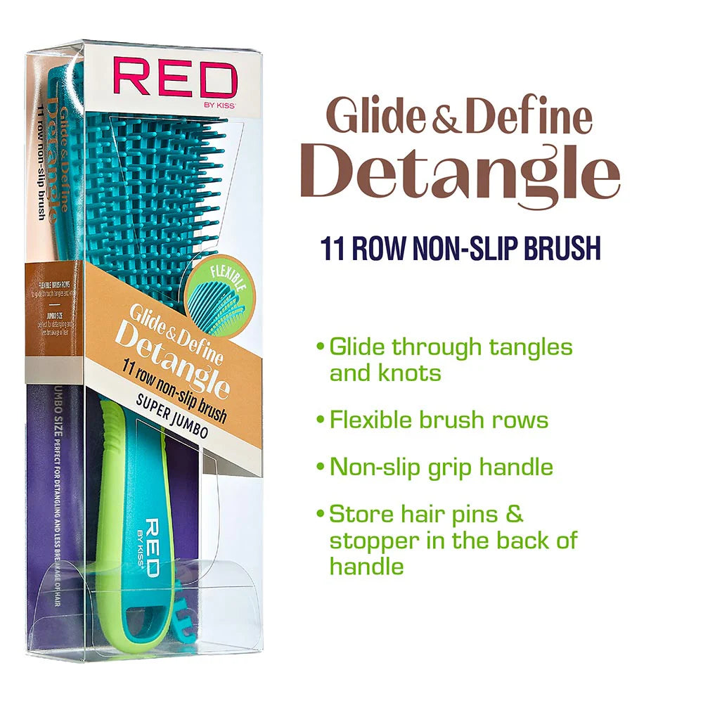 Red by Kiss glide & define detangling brush. Super jumbo. HH59