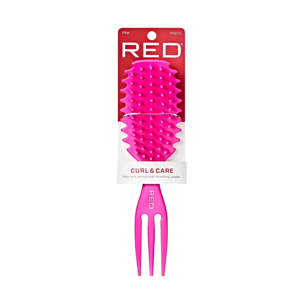 Red by Kiss curl & care detangle brush. Pink. HH273