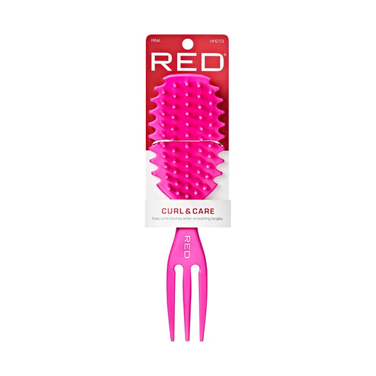 Red by Kiss curl & care detangle brush. Pink. HH273