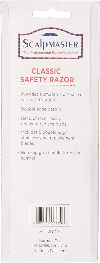 SCALPMASTER Barber Grooming Shaving Classic Safety Razor SC-7000