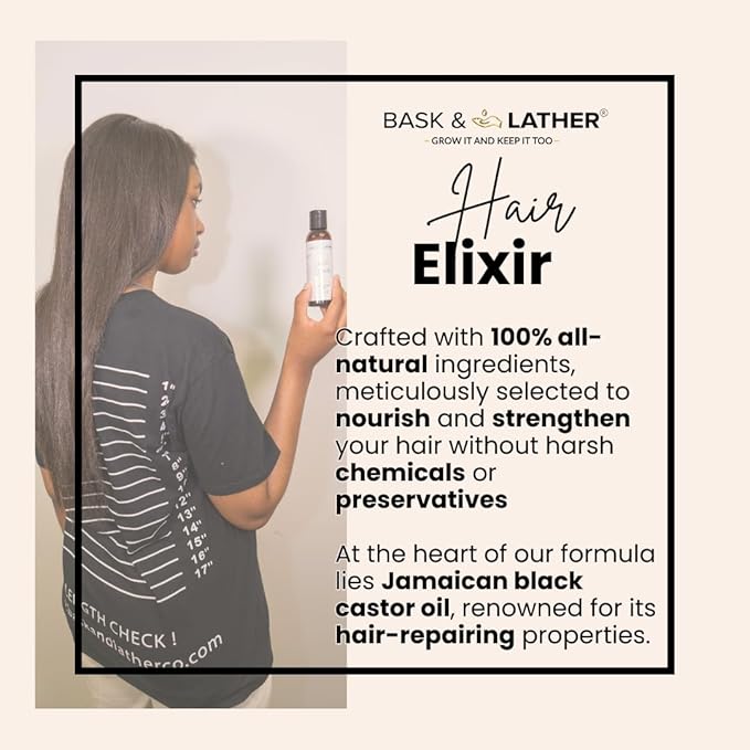 BASK N LATHER HAIR ELIXIR OIL 4 OZ