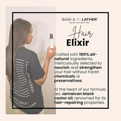 BASK N LATHER HAIR ELIXIR OIL 4 OZ