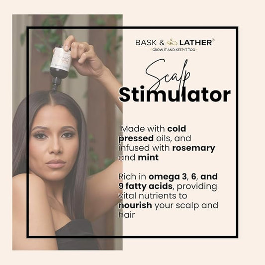 BASK N LATHER SCALP STIMULATOR HAIR GROWTH OIL. 2oz
