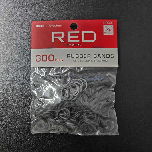 Red by Kiss rubber bands 300pcs. 1/2”. HRB01