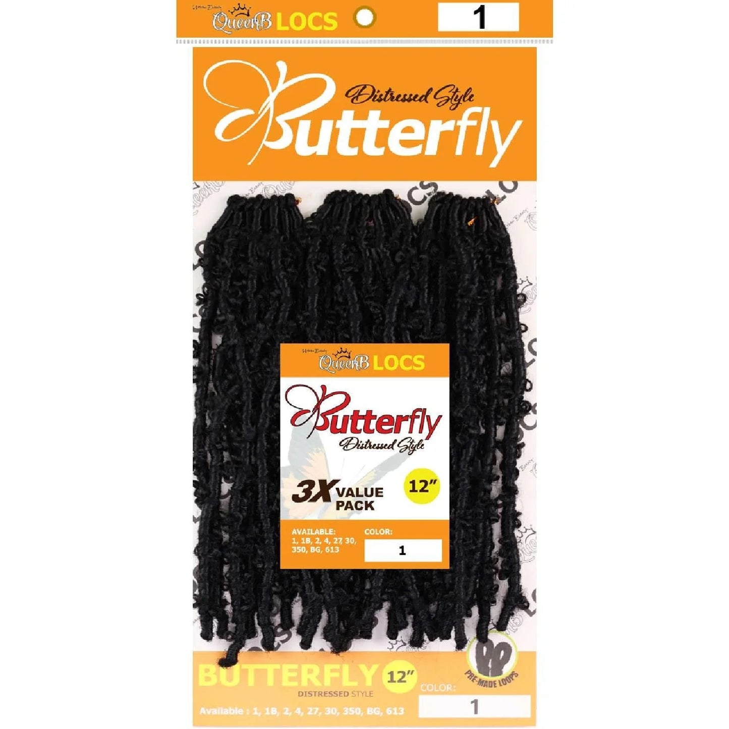 QueenB distressed butterfly locs 3X value pack