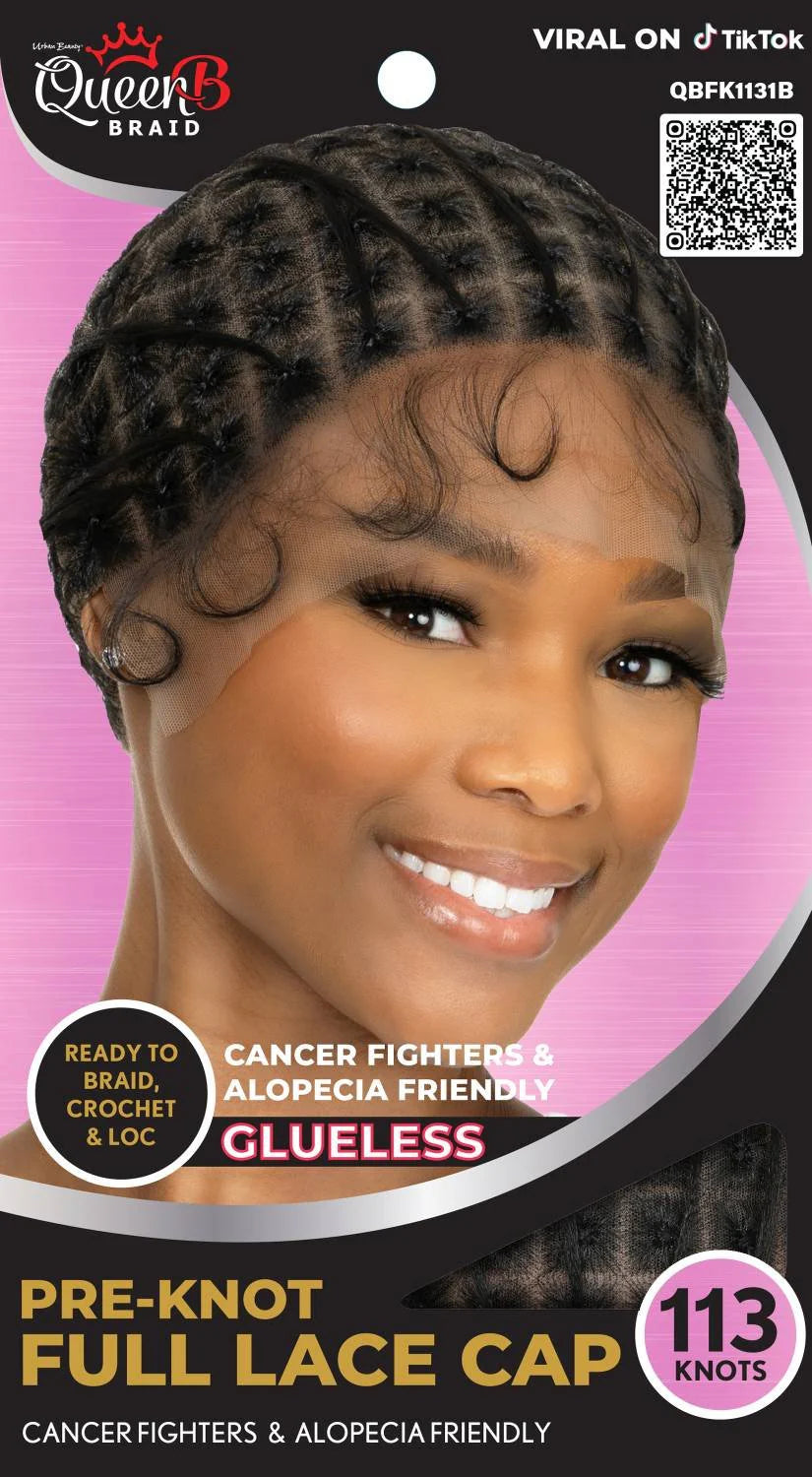 QueenB pre-knot full lace cap. 113 knots. QBFK114