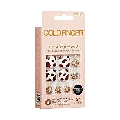 Gold Finger trendy toenails. 24 toenails. GDTW01