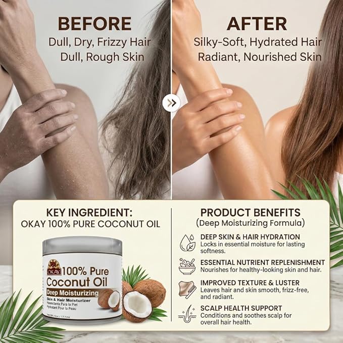 OKAY all natural coconut oil. Jar 6oz