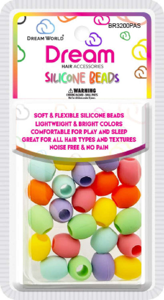 Dream silicone hair bead 15mm 28pc. BR3200PAS