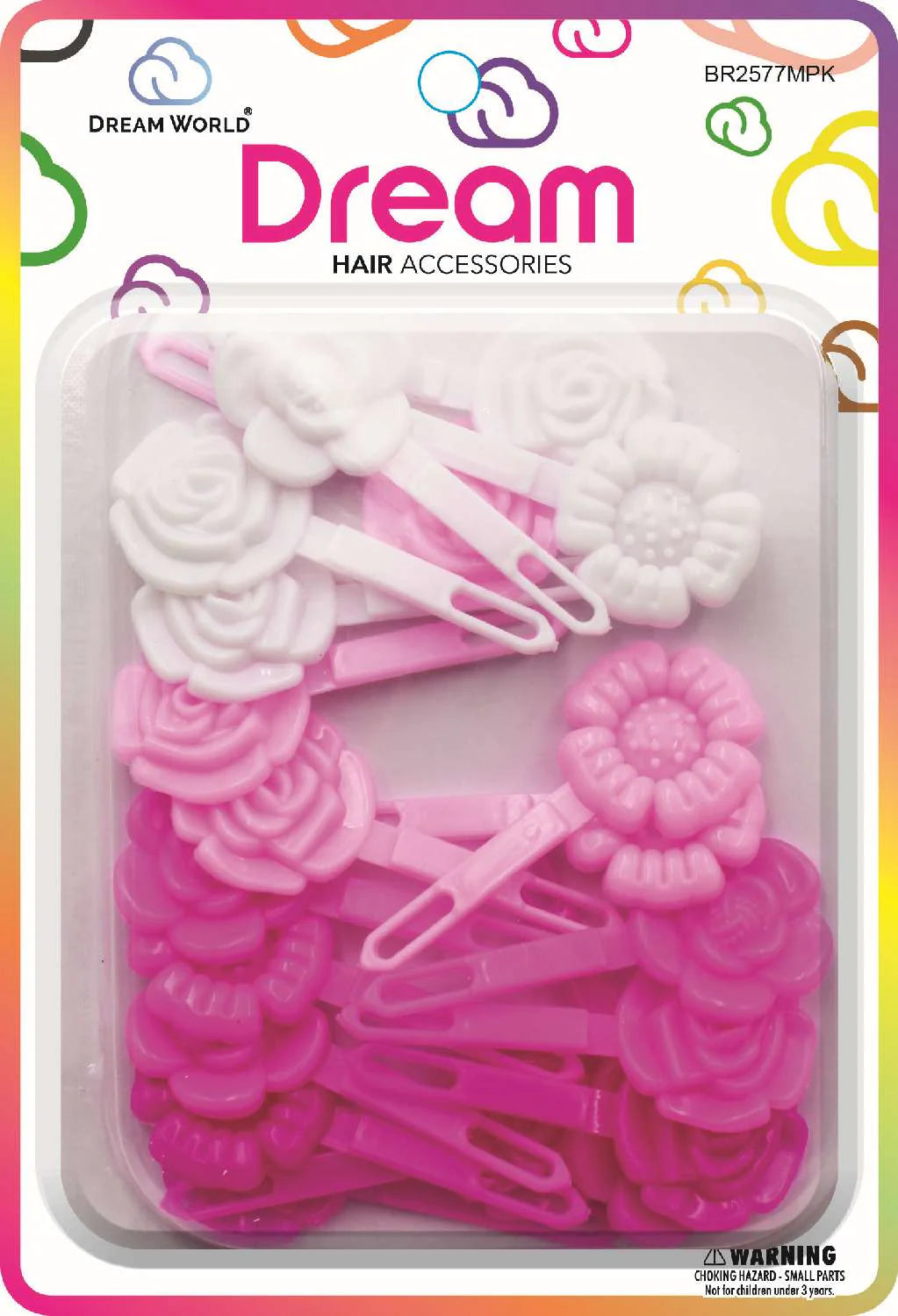 Dream hair barrettes flower mix. 20 pcs mix pink. BR2577MPK