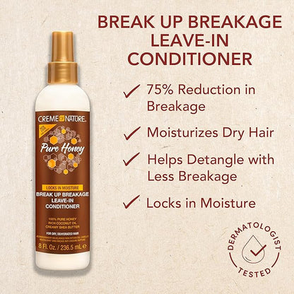 Creme of Nature Pure Honey Break Up Breakage Leave-In Conditioner. 8oz