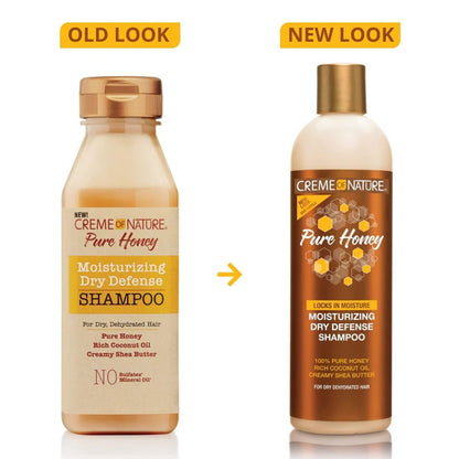 Creme of nature pure honey moisturizing dry defense shampoo. 12oz