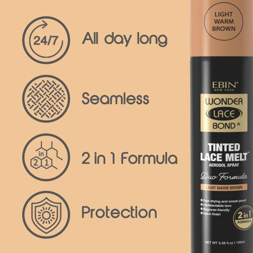 Ebin New York tinted lace melt aerosol spray. 3.38oz