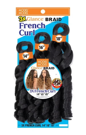 Model Model glance braid 3X French curl. 14”16”18”