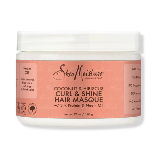 Shea moisture coconut & hibiscus curl & shine masque. 11.5oz