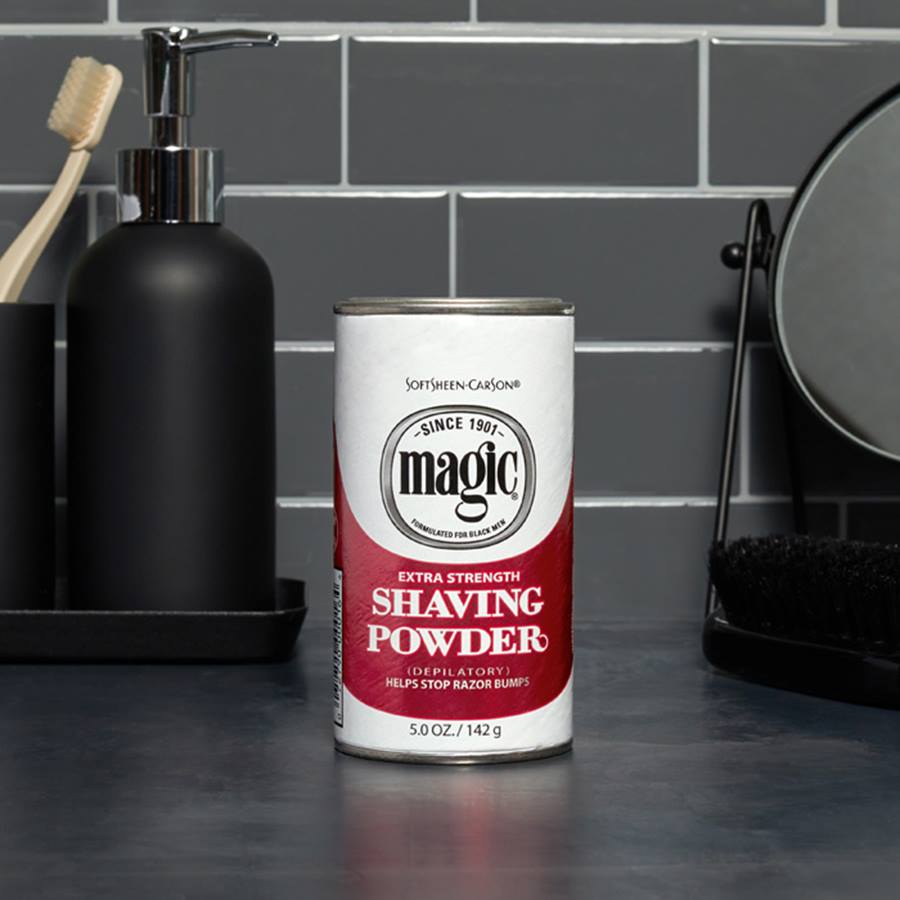 Softsheen Carson Magic shaving powder. Extra strength