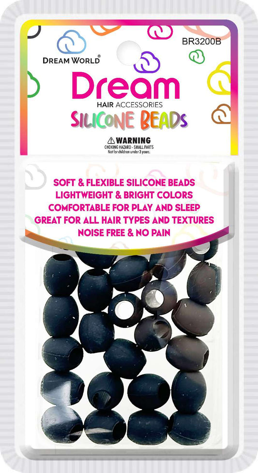 Dream silicone hair bead 15mm 28pc. Black BR3200B
