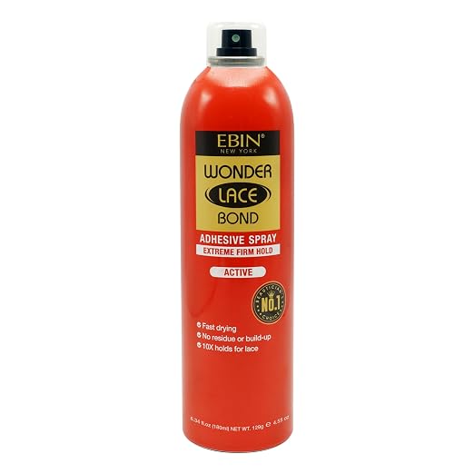 Ebin New York wonder lace bond adhesive spray. Active
