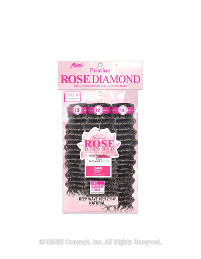 Mane Concept Pristine Rose Diamond virgin remy hair. Deep wave