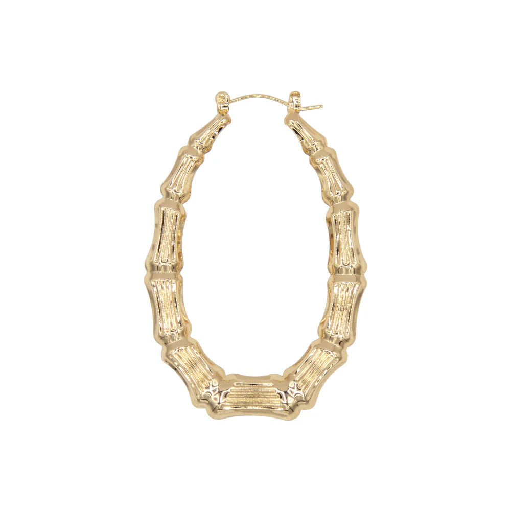 Joy jewelry oval bamboo earring. ORM05 gold