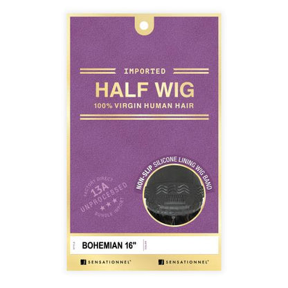 Sensationnel Unprocessed Virgin Human Hair HD Half Wig Glueless 13A Bohemian 16"