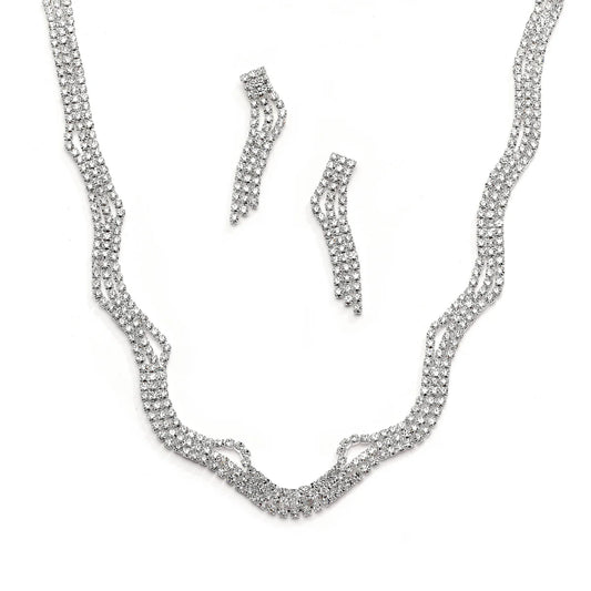 Joy Jewelry rhinestone set necklace with earring