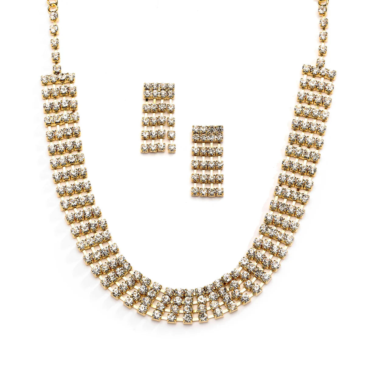 Joy Jewelry rhinestone set necklace with earring