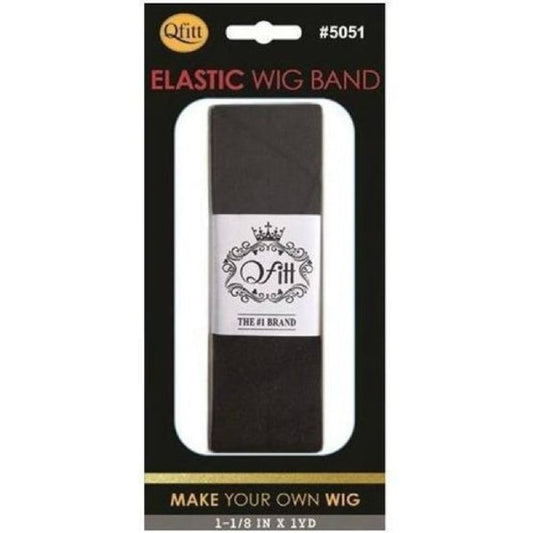 Qfitt elastic Wig Band  1-1/8 X 1yard. Black.#5051