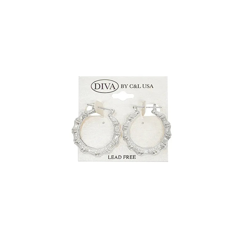 C&L round Bamboo Earing silver. HP120S