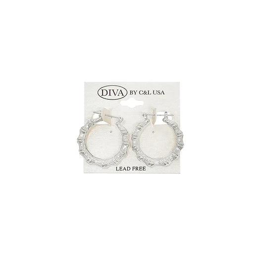 C&L round Bamboo Earing silver. HP120S